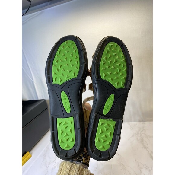 GOLFSTREAM Greenleaf Women's Spike Golf Sandals Beige Leather Utility size 10M - Picture 4 of 8